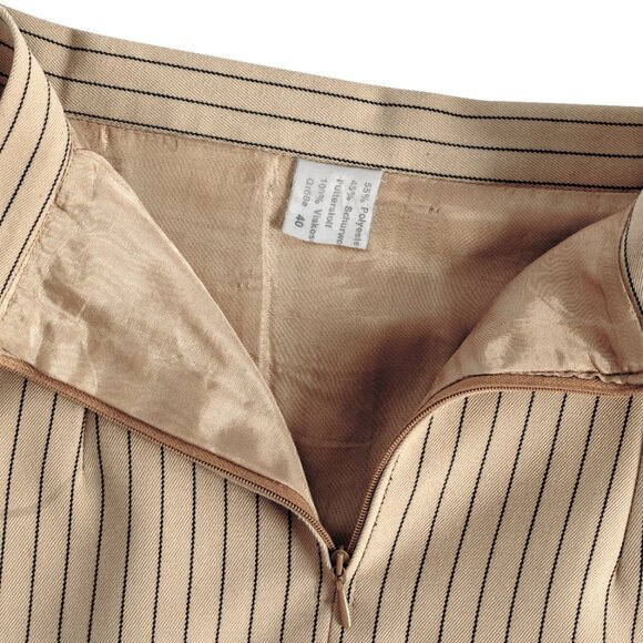 Sundazed (Germany) Vintage Schurwolle Twill Inverted Pleat A-Line Midi Skirt - Picture 8 of 9